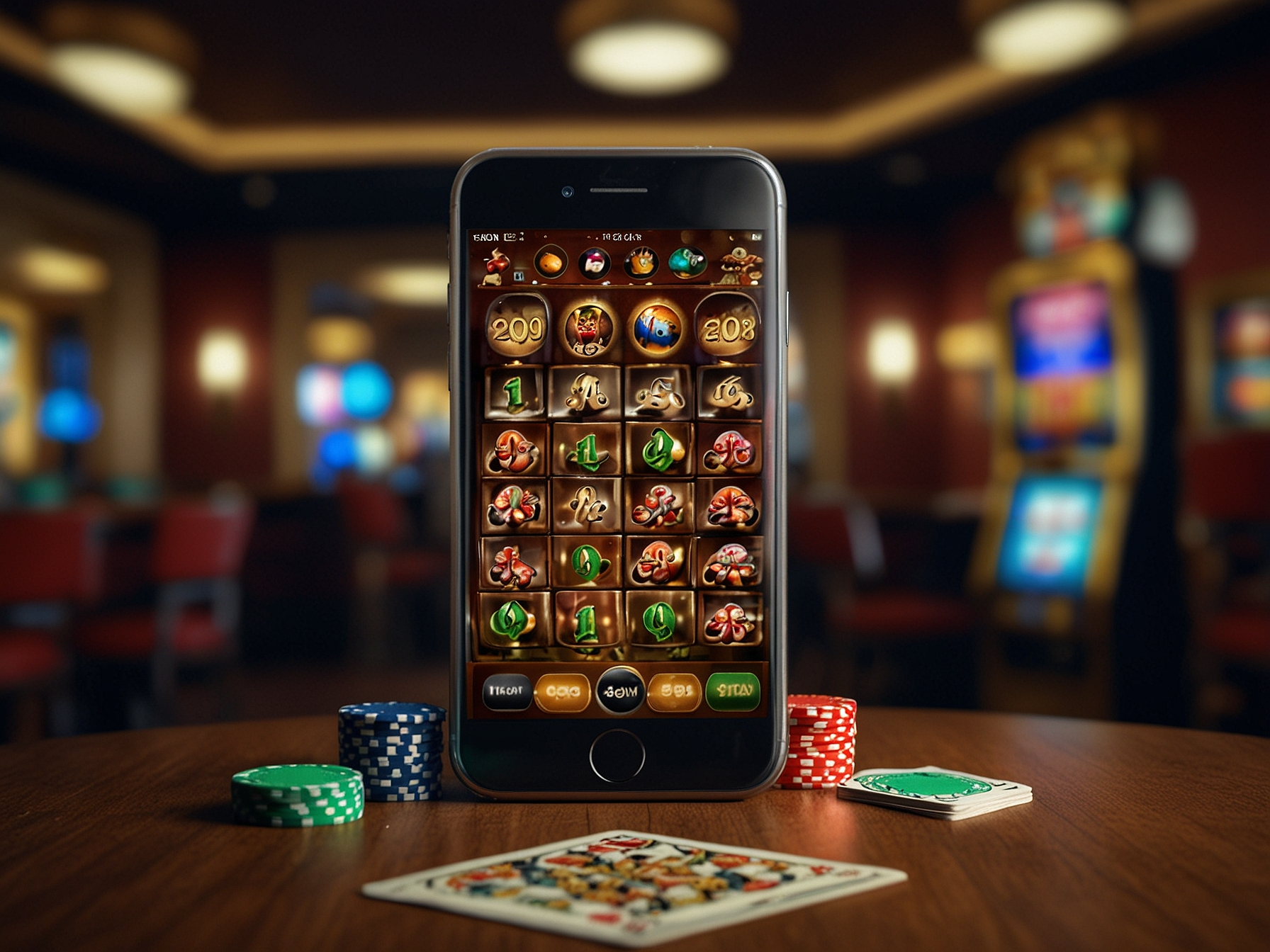 Mobile optimized casino interface